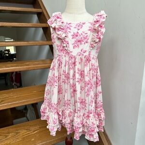 Sweethoney sweet honey roses posey pink floral rose girls ruffle dress